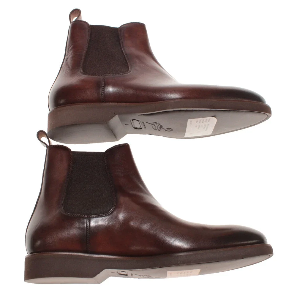 Pastori NWD Pertinax Pull On Chelsea Boots Size 9 US in Brown Leather